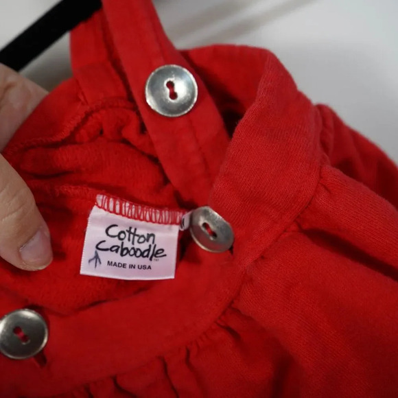 Vintage Red 100%‎ Cotton Overalls with Snap closure 18 Months - Picture 3 of 6